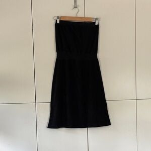 EUC Vintage American Apparel Black Terry Strapless A-Line Mini Dress